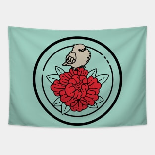 Fat Bird Flower Tapestry