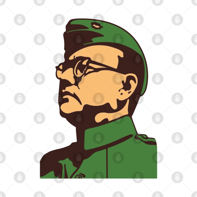 Nethaji Vintage Indian Freedom Fighter Leader by alltheprints