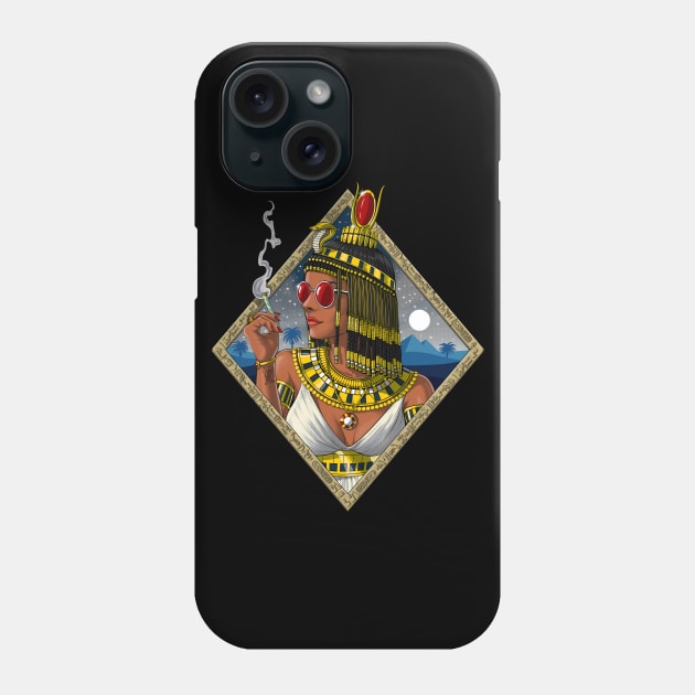 Egyptian Goddess Isis Hippie Stoner Phone Case by underheaven