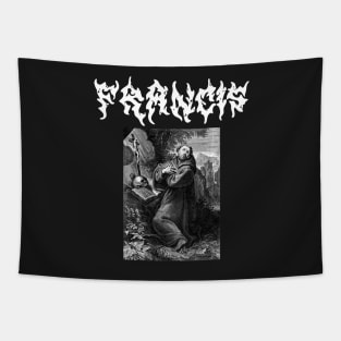 Saint Francis of Assisi Gothic Death Metal Tapestry