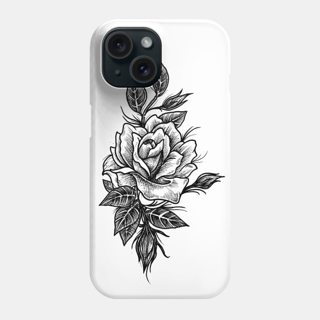 Rose Tattoo Phone Case by btcillustration