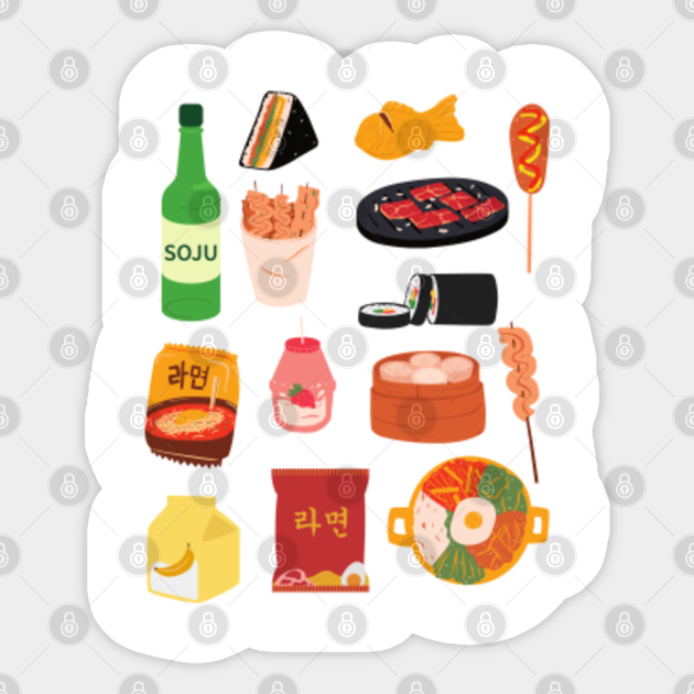 korean food pack street food korean food sticker teepublic