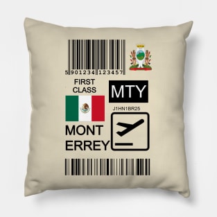 Monterrey Mexico travel ticket Pillow