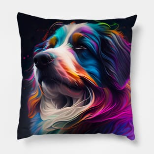 Colorful Puppy Art Design. Dog artwork Pillow