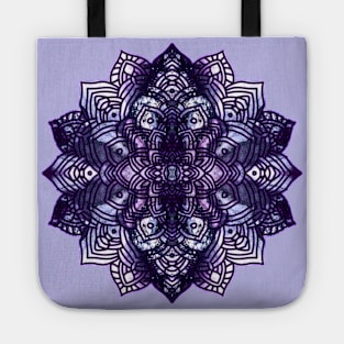 Blue/Purple Paint Pour Mandala Tote