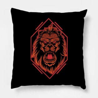 lion head illustration Pillow