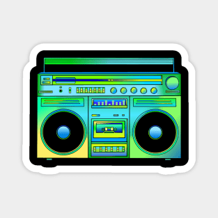 Green and Gold Eighties Boombox Magnet