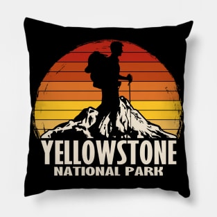 Vintage Retro Yellowstone National Park Hiking Pillow