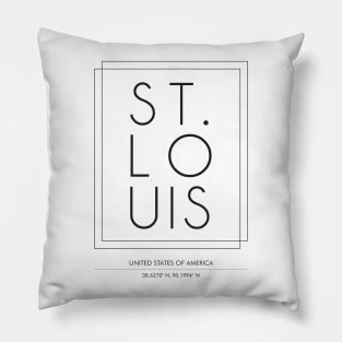 St Louis City Typography Pillow