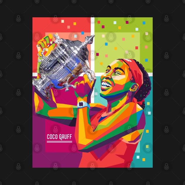 coco gauff champion by cool pop art house