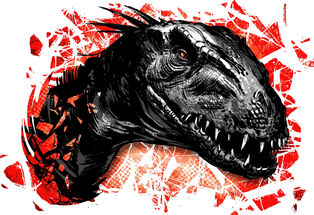 Indoraptor Art Painting Kids T-Shirt by WorldDinosaurs