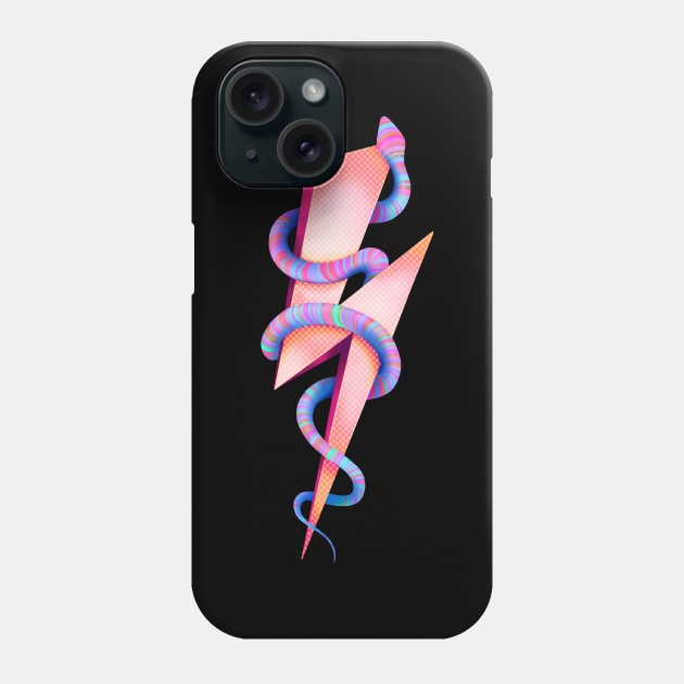 Neon lightning and snake Phone Case by Meakm