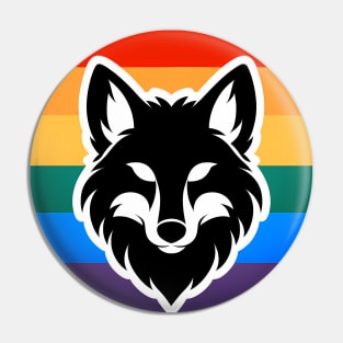 LGBTQ Pride Fox Anthro Furry Rainbow Logo Pin