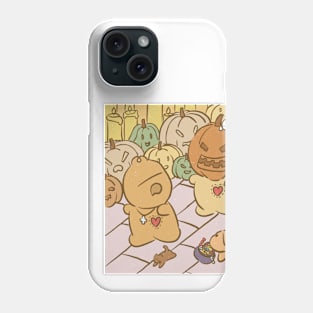 Doll wearing a pumpkin head Phone Case