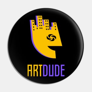 YourArtDude Logo In Purple And Gold Pin