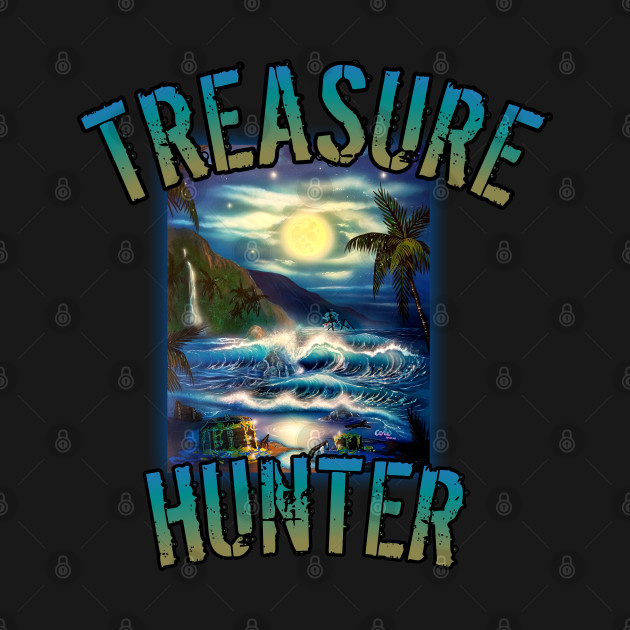 Treasure hunter metal detecting treasure hunting by Coreoceanart