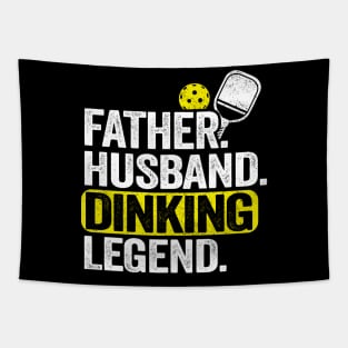 Father Husband Dinking Legend Funny Pickleball Tapestry