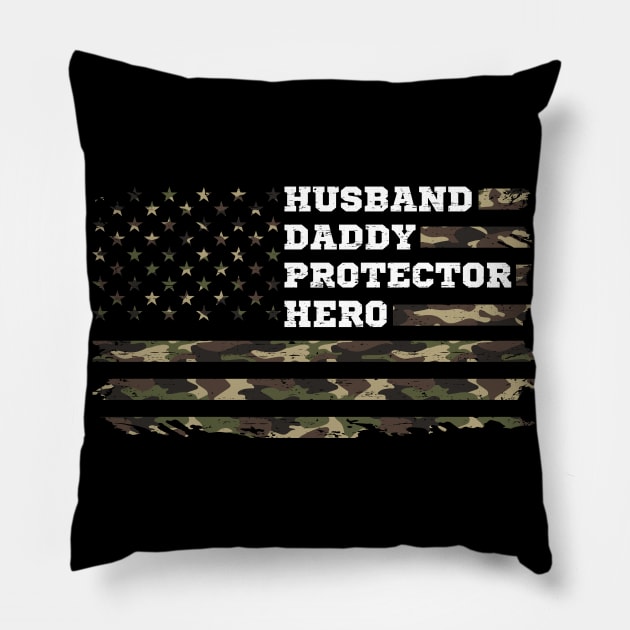 Husband Daddy Protector Hero Gift Pillow by Delightful Designs