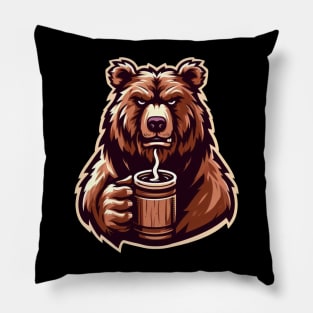 Bear's Morning Brew Pillow