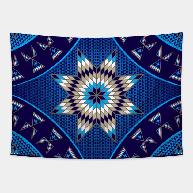 Morning Star with Tipi's "Blue" Tapestry by melvinwareagle