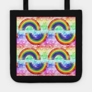 Rainbows With Rivets And Clouds Tote