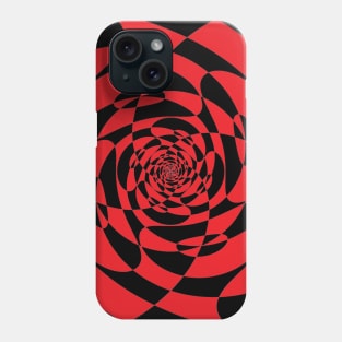 Red and Black Spiral Op Art Phone Case