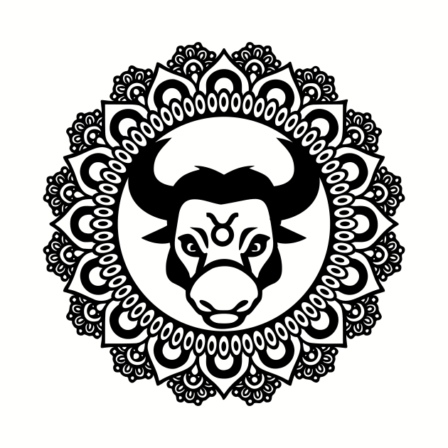 Taurus Zodiac Mandala by LaurenElin