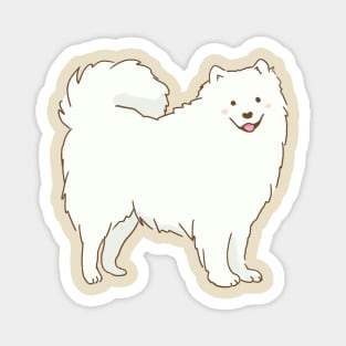 Cute samoyed dog smiling with tongue out Magnet