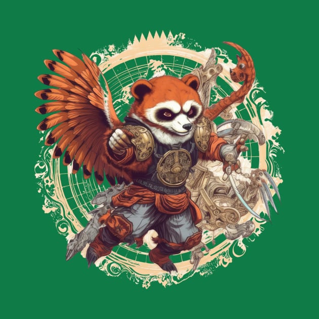 Red Panda Kung-Fu - Flying and Fighting with Furry Fury by MerlinArt