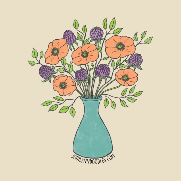 Poppy Foral arrangment. by JodiLynnDoodles