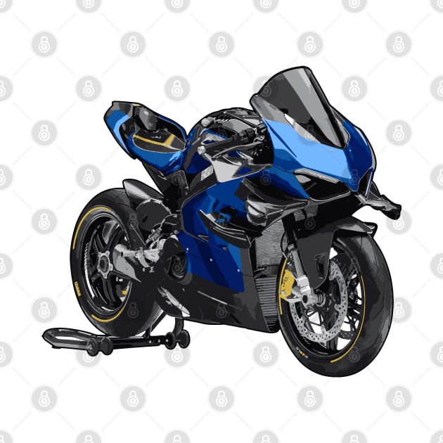 Blue Superleggera V4 Illustration by KAM Std