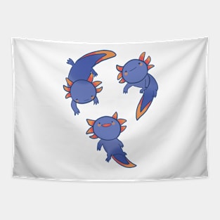 Cute blue axolotls Tapestry