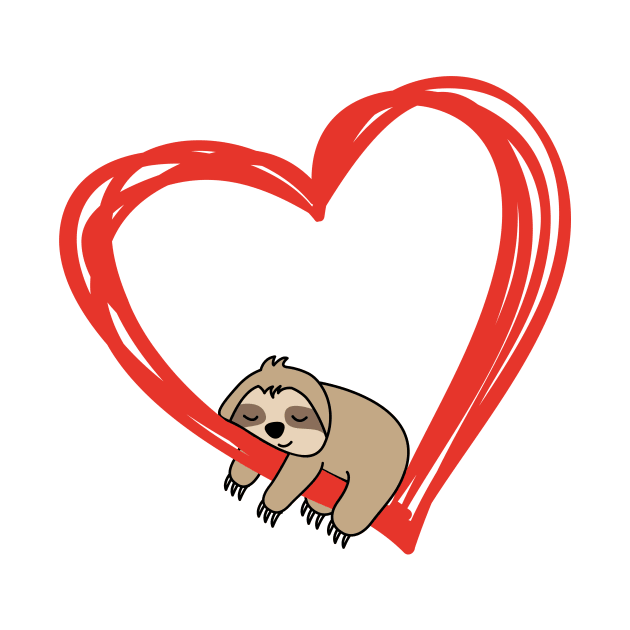 'Sloth Heart Valentines' Sweet Valentines Lovers by ourwackyhome