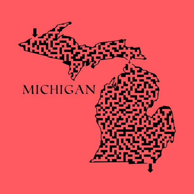 Michigan State Outline Maze & Labyrinth by gorff