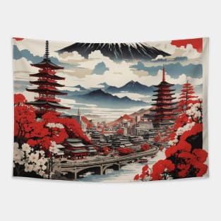 Kagawa Japan Travel Vintage Tourism Poster Tapestry