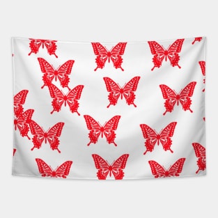 red butterfly abstract pattern design Tapestry