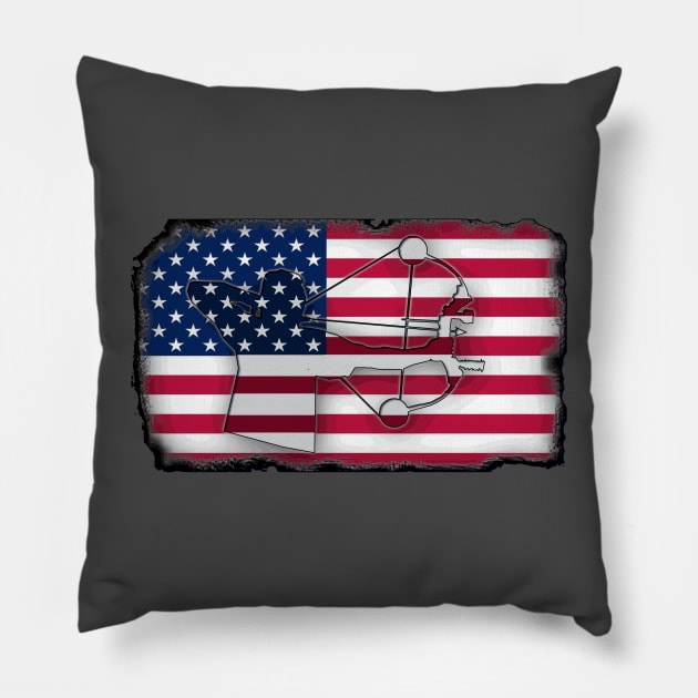 American Bowhunting Pillow by Hook Ink