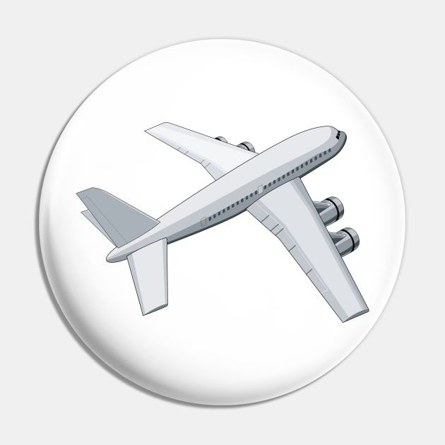 Jetliner Top View Retro Pin by retrovectors