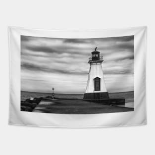 Port Dalhousie Lighthouse 1 B+W Tapestry