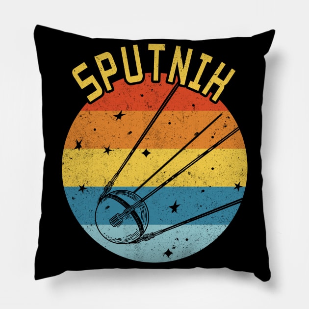 Sputnik Retro UDSSR Pillow by Foxxy Merch