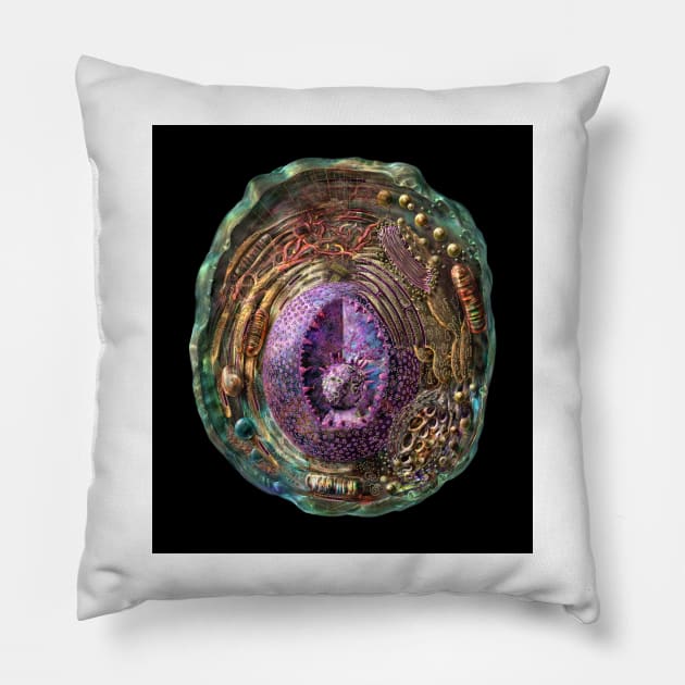 Animal cell, illustration (C030/8419) Pillow by SciencePhoto