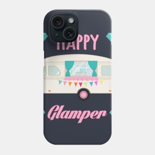 Happy Glamper - Pink Glam Camper Trailer RV Camping Phone Case