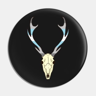 Demiboy Pride Deer Skull Pin