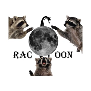 Three Raccoons Vintage Graphic T-shirts, Retro Raccoon Moon Tshirt, Raccoon Lovers, Funny Raccon Tee, Oversized Washed Tee, Raccoon Gifts oldschoolcult T-Shirt