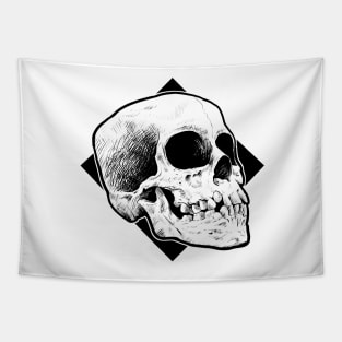 Skull line drawing Tapestry