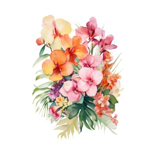 Tropical Paradise Watercolor flowers Vol.19 T-Shirt