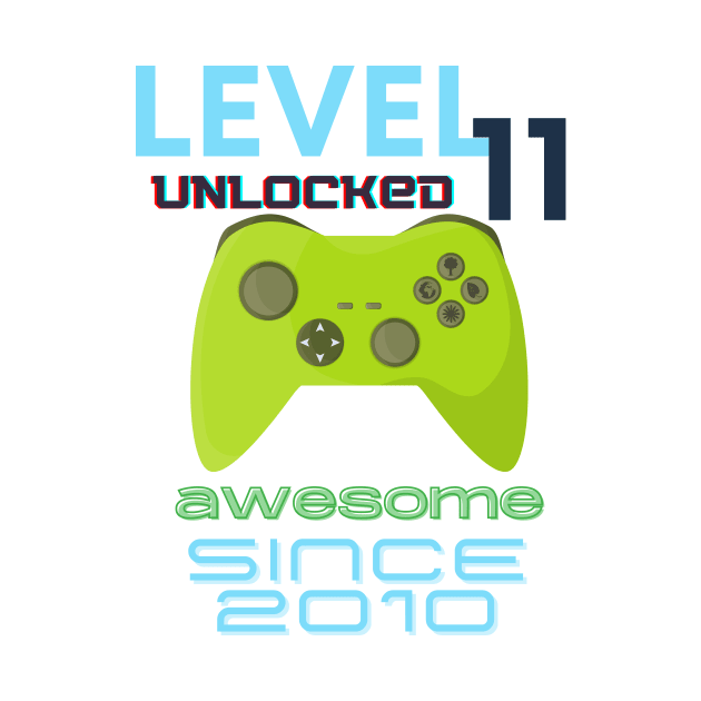 Level 11 Unlocked Awesome 2010 Video Gamer by Fabled Rags 