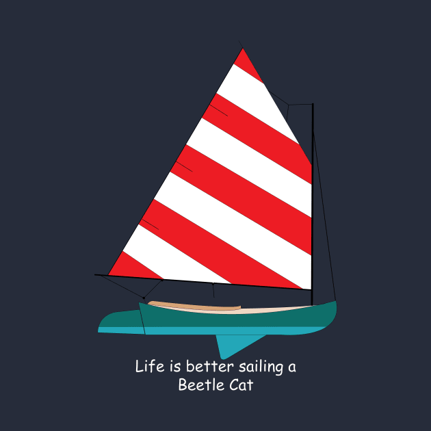 Beetle Cat Sailboat - Life is Better Sailing a Beetle Cat by CHBB