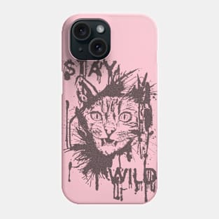 cat stay wild Phone Case