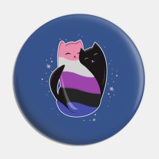 Genderfluid Cat LGBT Pride Flag Pin